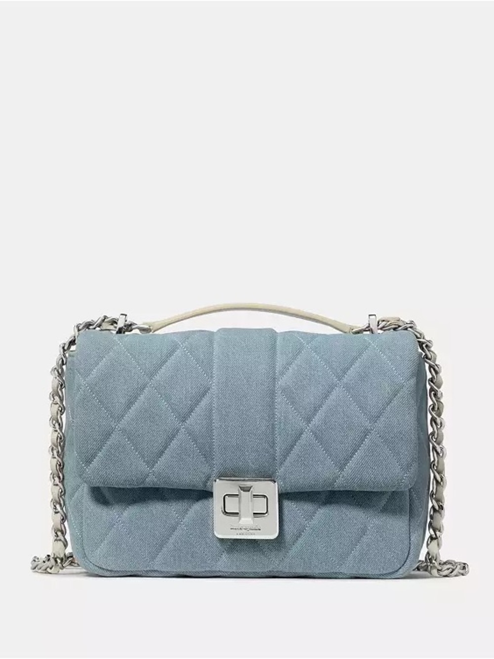 ♠️Kate Spade Carey Quilted Denim Small Flap Crossbody Bag, Blue NWT